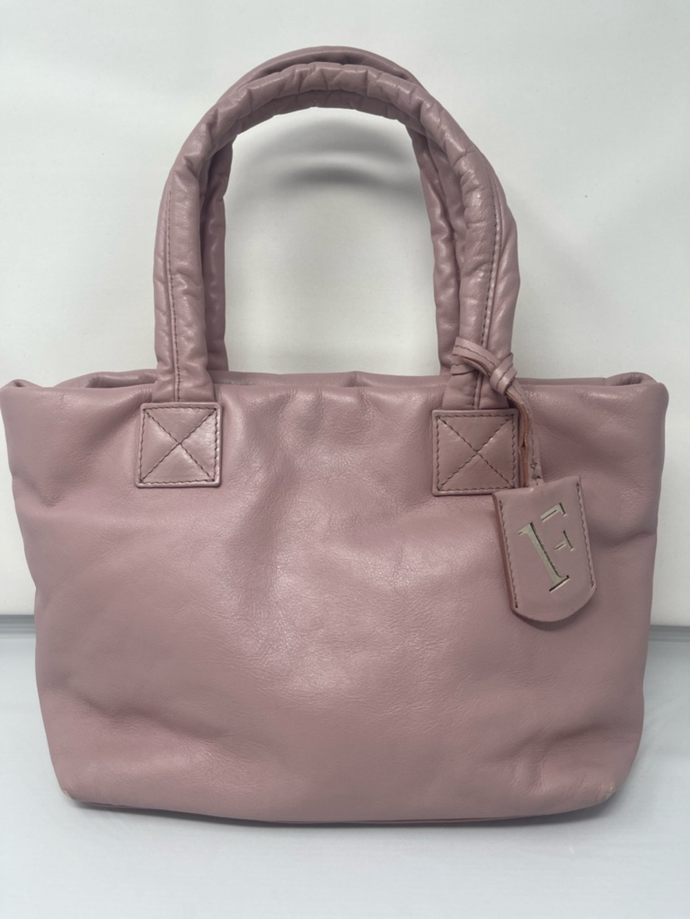 Furla | soft slouchy Leather Tote Bag with Monogram Tag